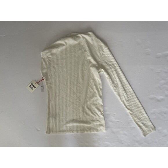 Open Edit Open Shoulder One Long Sleeve Ivory‎ Top NWT Size Medium - Picture 4 of 6